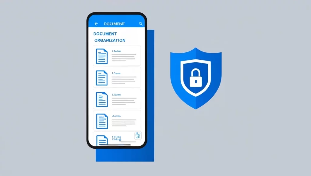 mobiel telefoon met izimi kluis documeneten