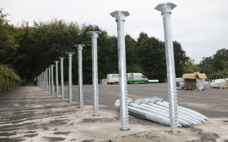 schroefpalen , fundering voor modulair bouwen