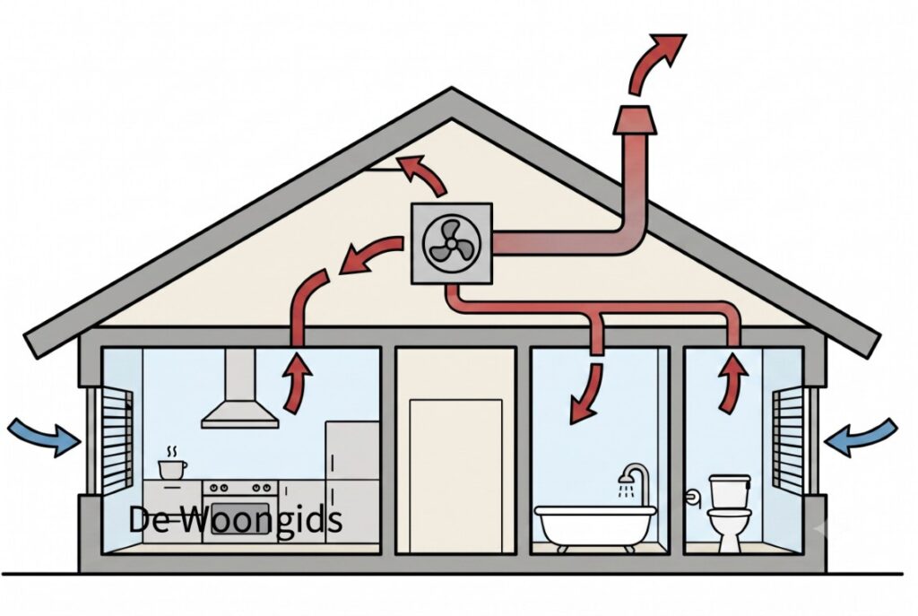 Schema Ventilatie systeem C de woongids (Middel)