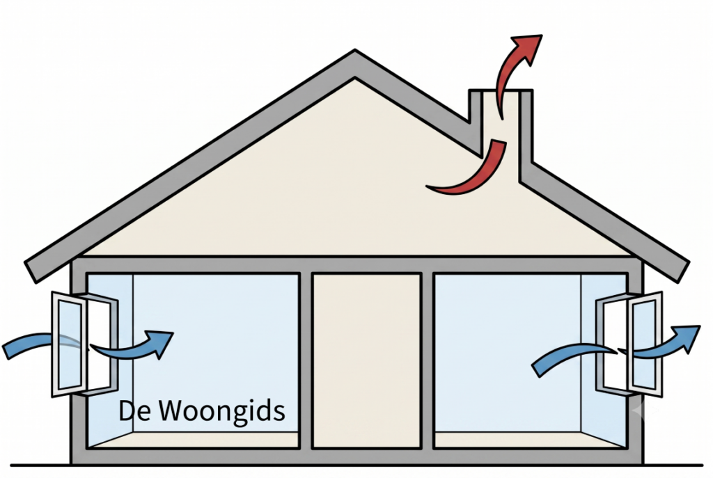 Schema Ventilatie systeem A de woongids (Middel)